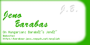 jeno barabas business card